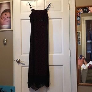 Gothic Style Medium Red/Black Sparkle slip dress